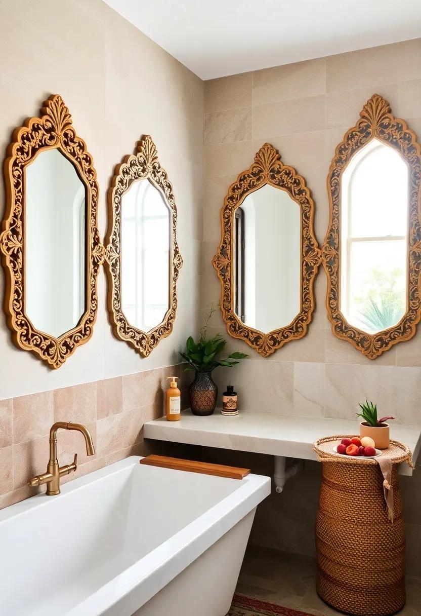 vintage-Inspired Mirrors: Highlight your​ space with ornate, vintage mirrors adorned ‍with intricate⁤ carvings that ‍reflect ​Moroccan craftsmanship and expand the room's ‌light