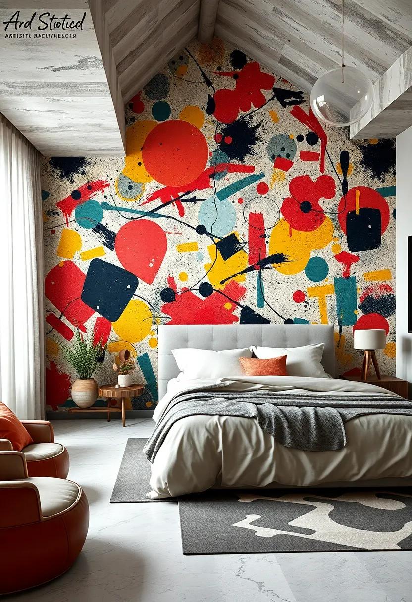 Artistic Abstraction: Bold splashes of color and‍ abstract shapes capture the essence of contemporary art, turning your bedroom into a gallery space