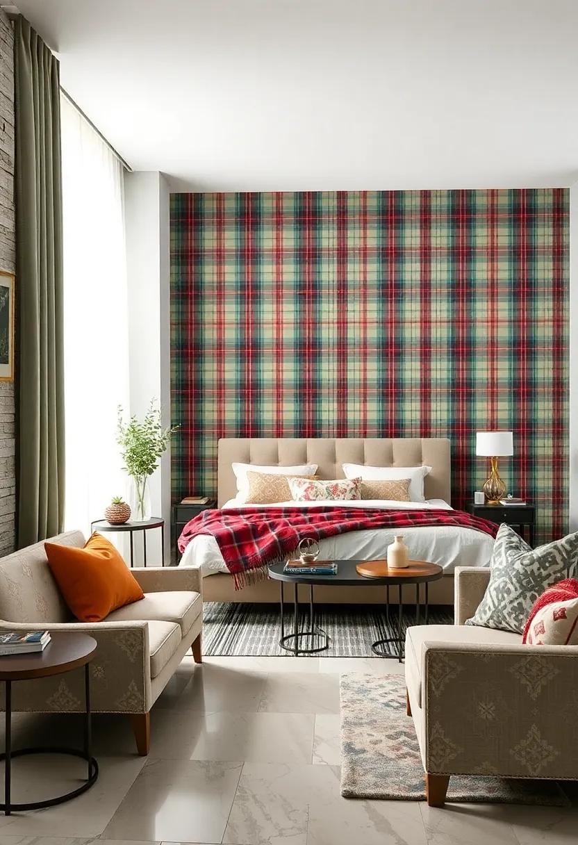 Bold Tartan: ‍Classic plaid patterns in vivid colors add a touch of warmth and traditional flair, ideal for a timeless and inviting space
