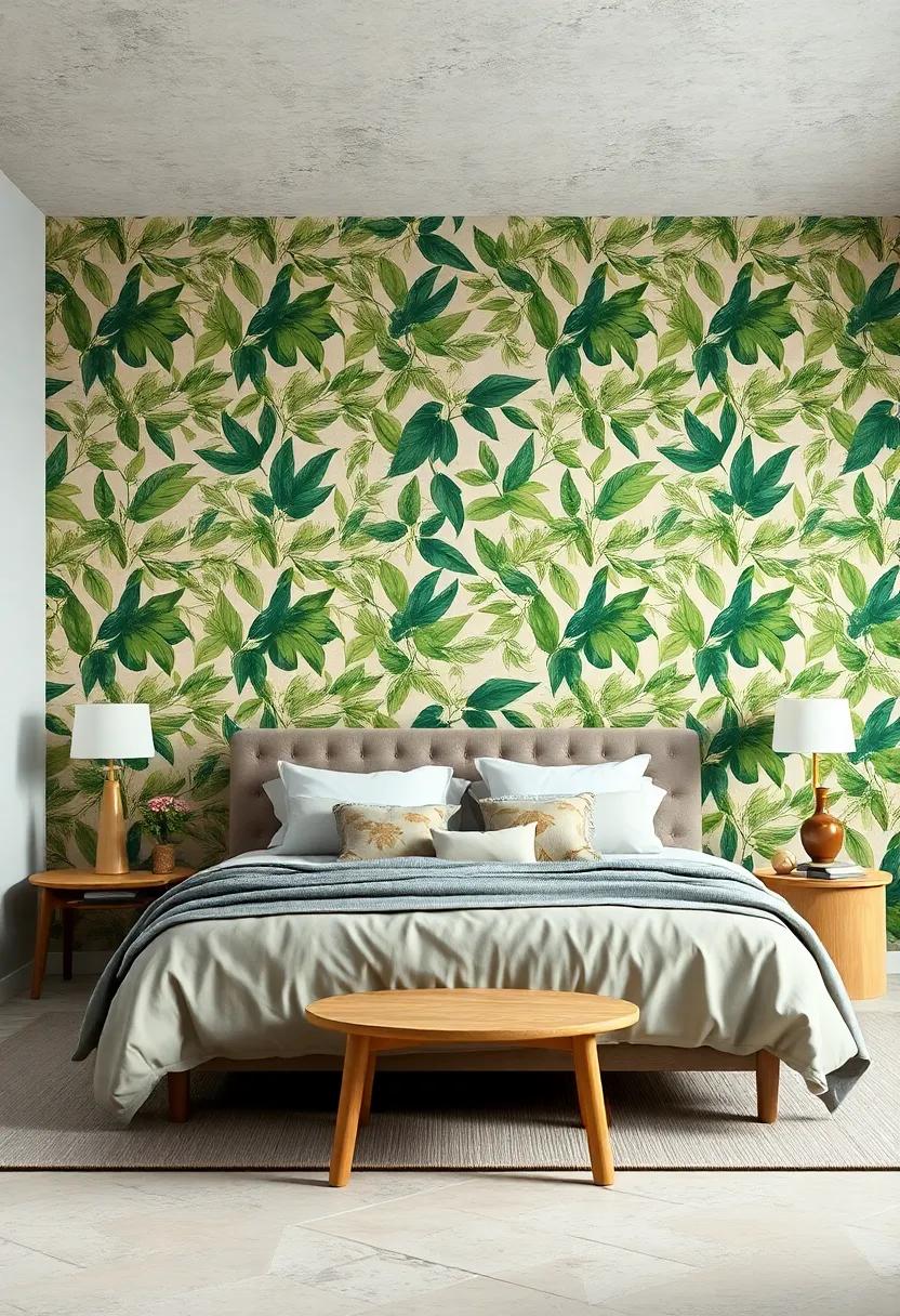 Nature-Inspired⁢ Serenity: Leafy motifs in ​soothing greens and earthy tones provide a calming backdrop, perfect for a tranquil retreat