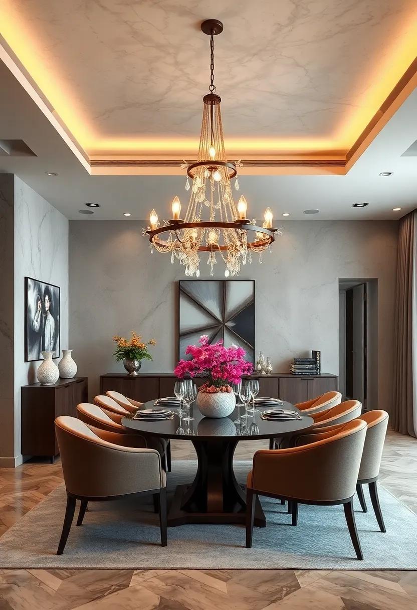 celestial inspiration: A chandelier that mimics⁢ the night sky with⁤ star motifs ⁣and sparkling crystals, adding‍ magic ⁤to your dining experience