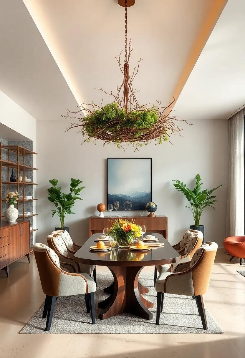 Nature-inspired: A moss and twig chandelier ⁤that blends organic materials ⁣for a ​whimsical touch, bringing ⁢a ‍bit of the outdoors ‌in