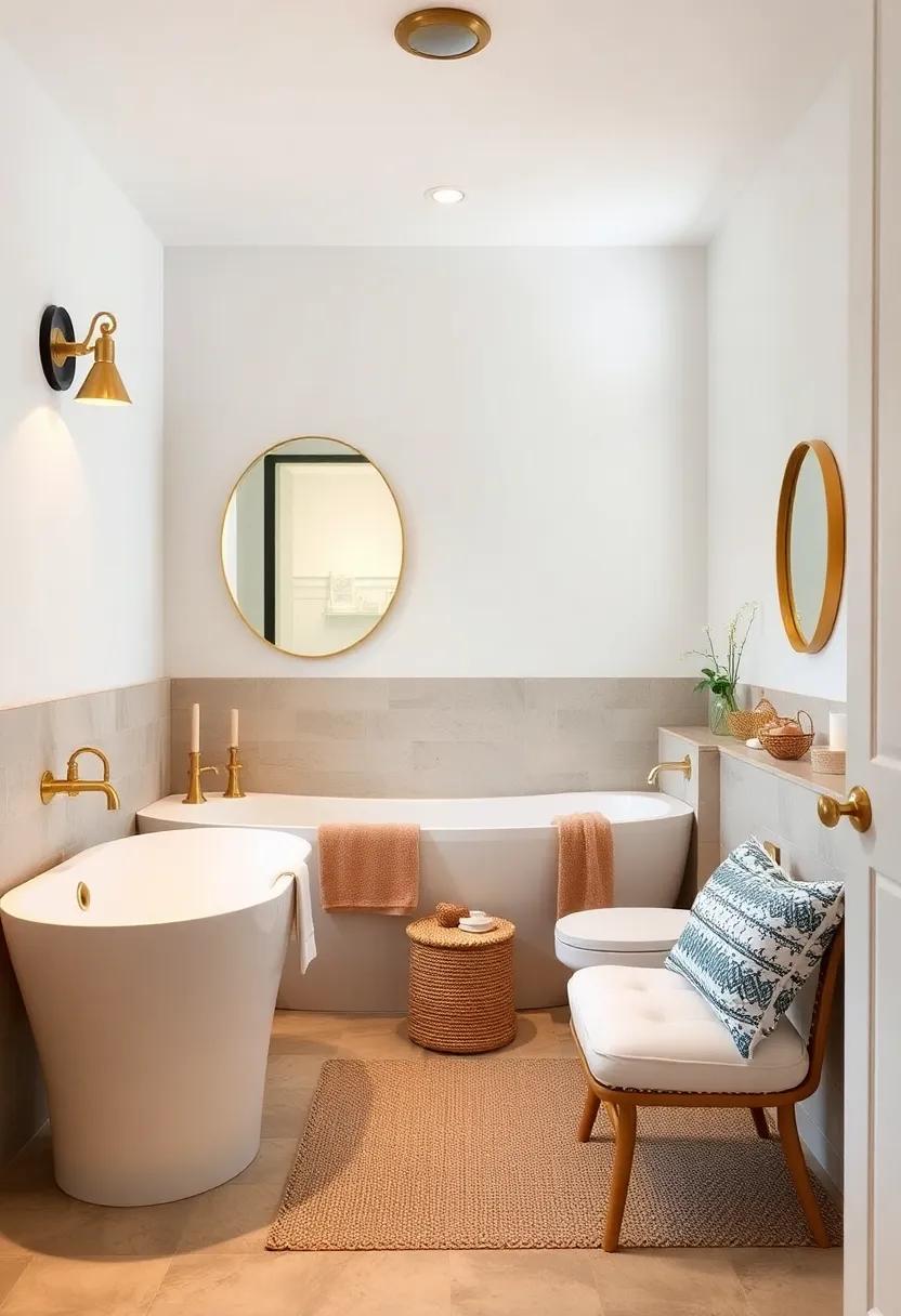 Brushed Brass Fixtures Providing Subtle Elegance Amidst Nautical-Inspired Decor