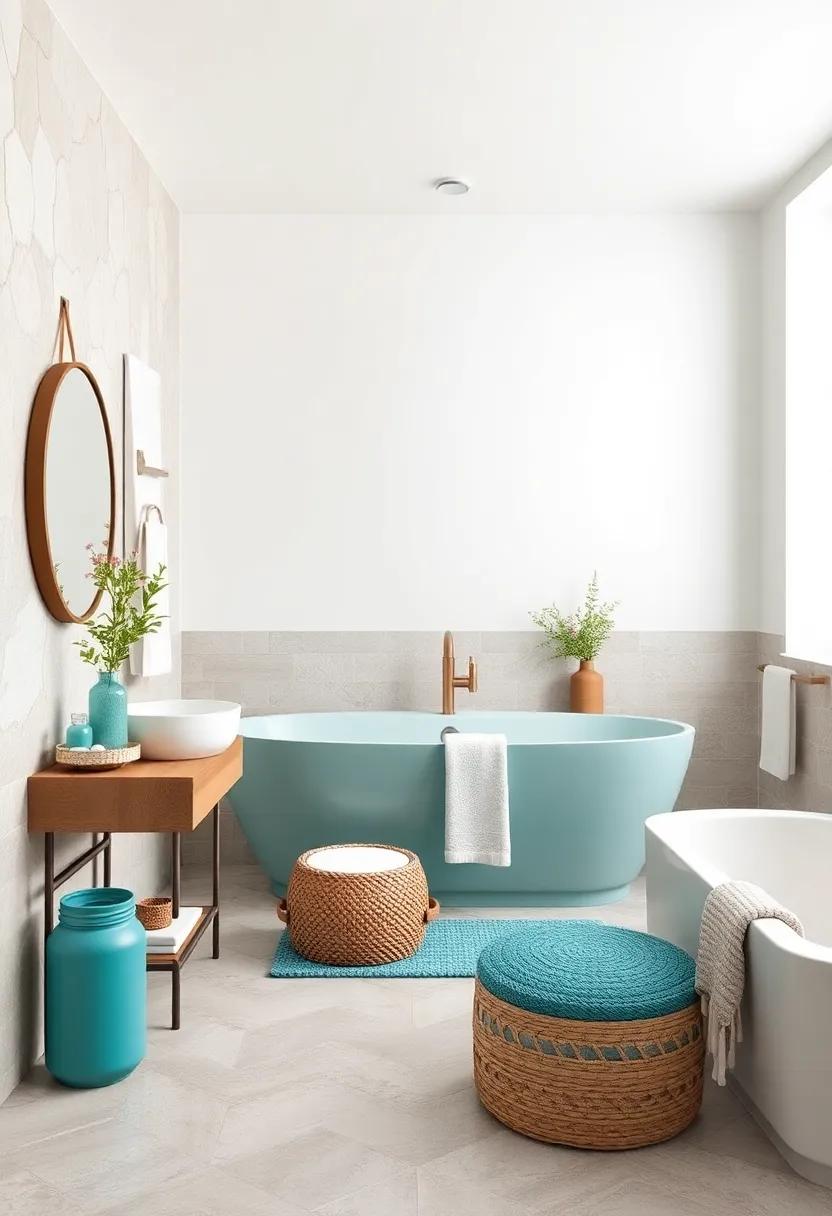 Layering Different Shades of Aqua and Teal with Crisp White to Evoke Coastal Depth