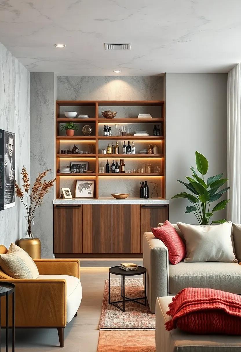 Balancing Open Shelving and Closed Storage for a Functional Yet Stylish Compact Bar