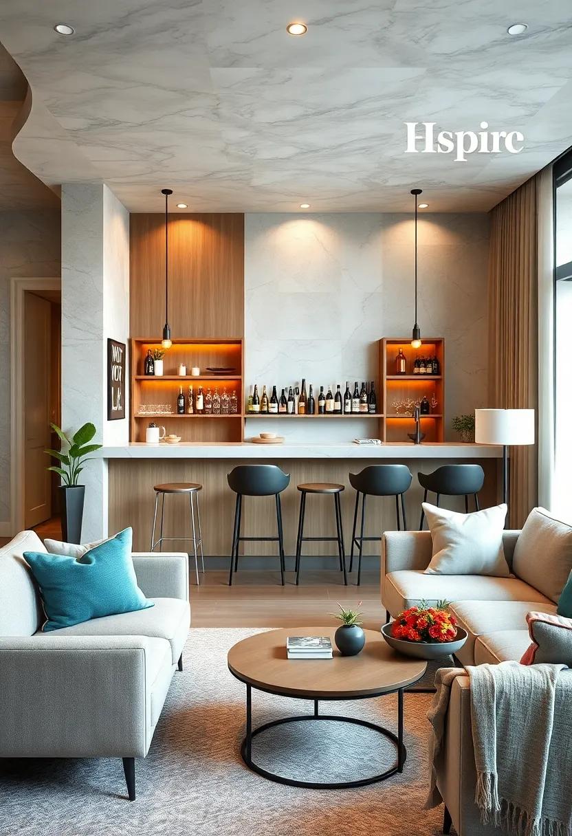 Choosing Neutral Color Palettes With Pops of Color to Enhance a Compact Bar's Visual Appeal