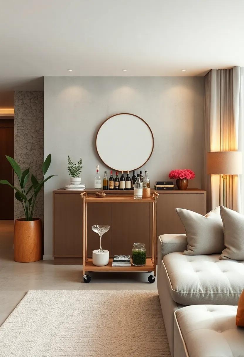 Crafting a Sleek Minimalist Bar Cart That Seamlessly Fits Into Tight Living Room Corners