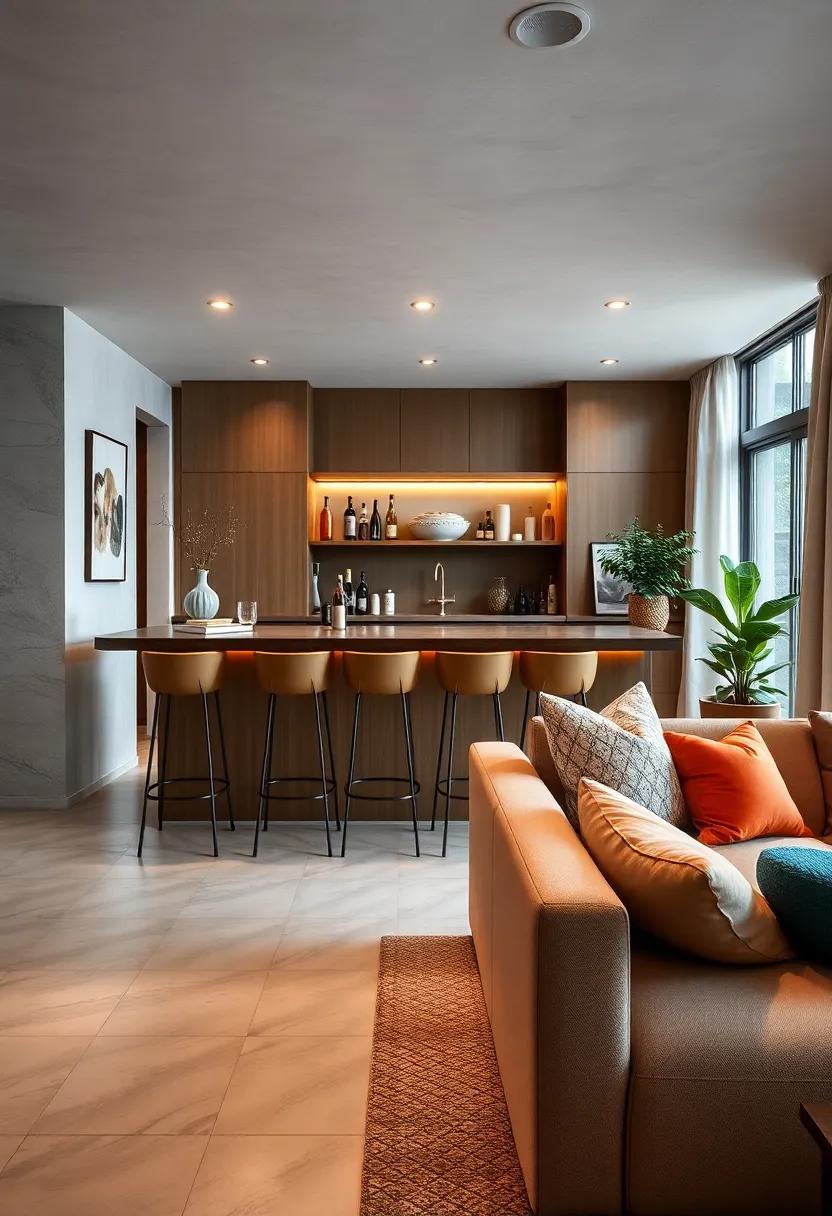 Incorporating Tall Bar Stools With Slim Frames to Maximize Seating in Tight Arrangements