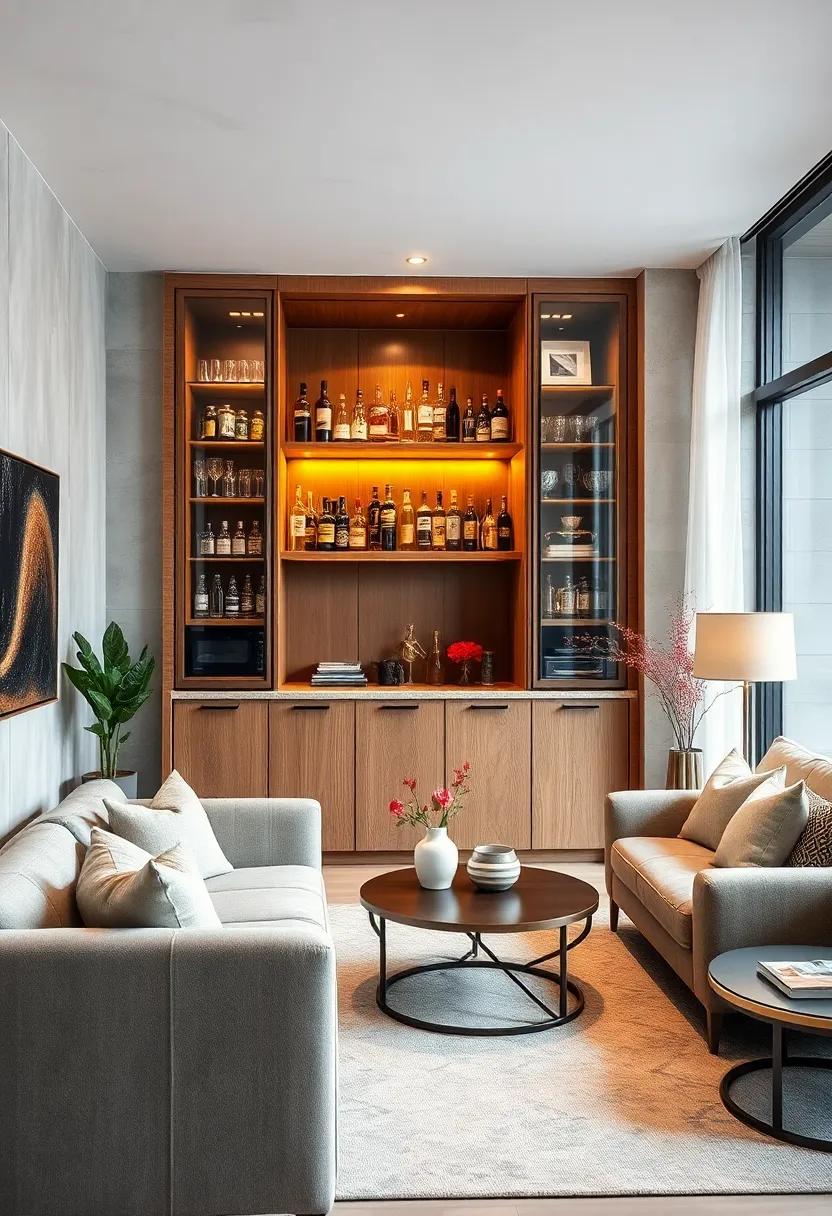 Incorporating Glass Doors in Cabinets to Showcase Beverage Collections Elegantly