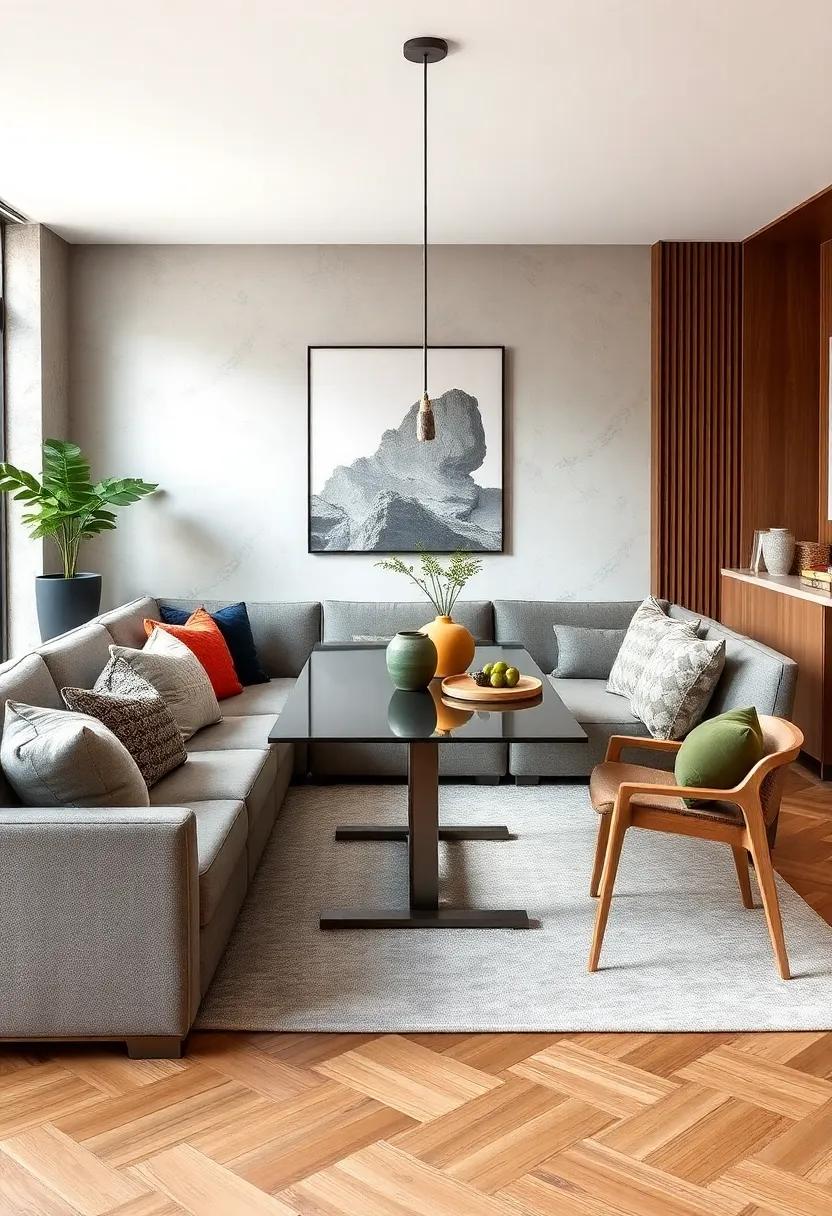The Seamless Sectional Table: Perfect for sectionals, this dining⁣ table can be nestled into furniture, allowing for a cozy eating space without taking up additional room