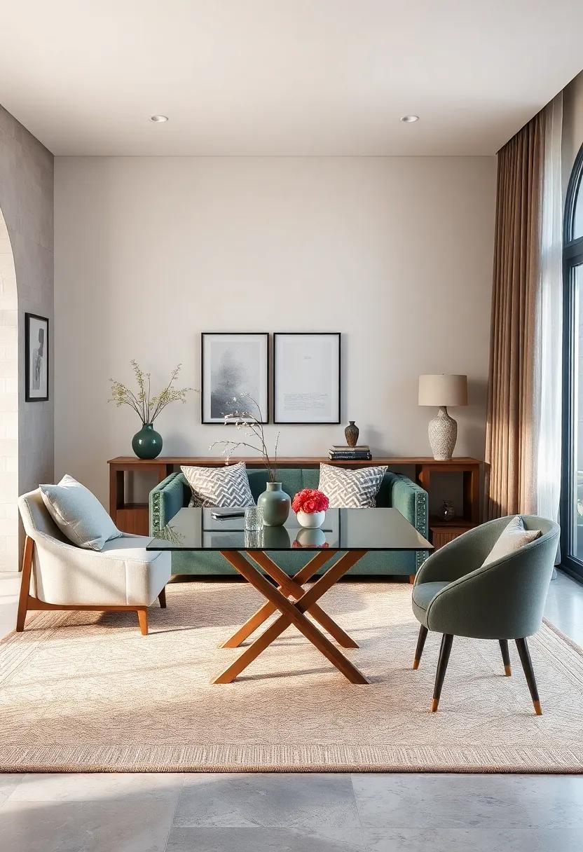 The Glass Top Convertible Table: Stylish and chic, this ‍table merges elegance with versatility—its glass top gives an impression of space while transforming from coffee table to ‍dining table seamlessly
