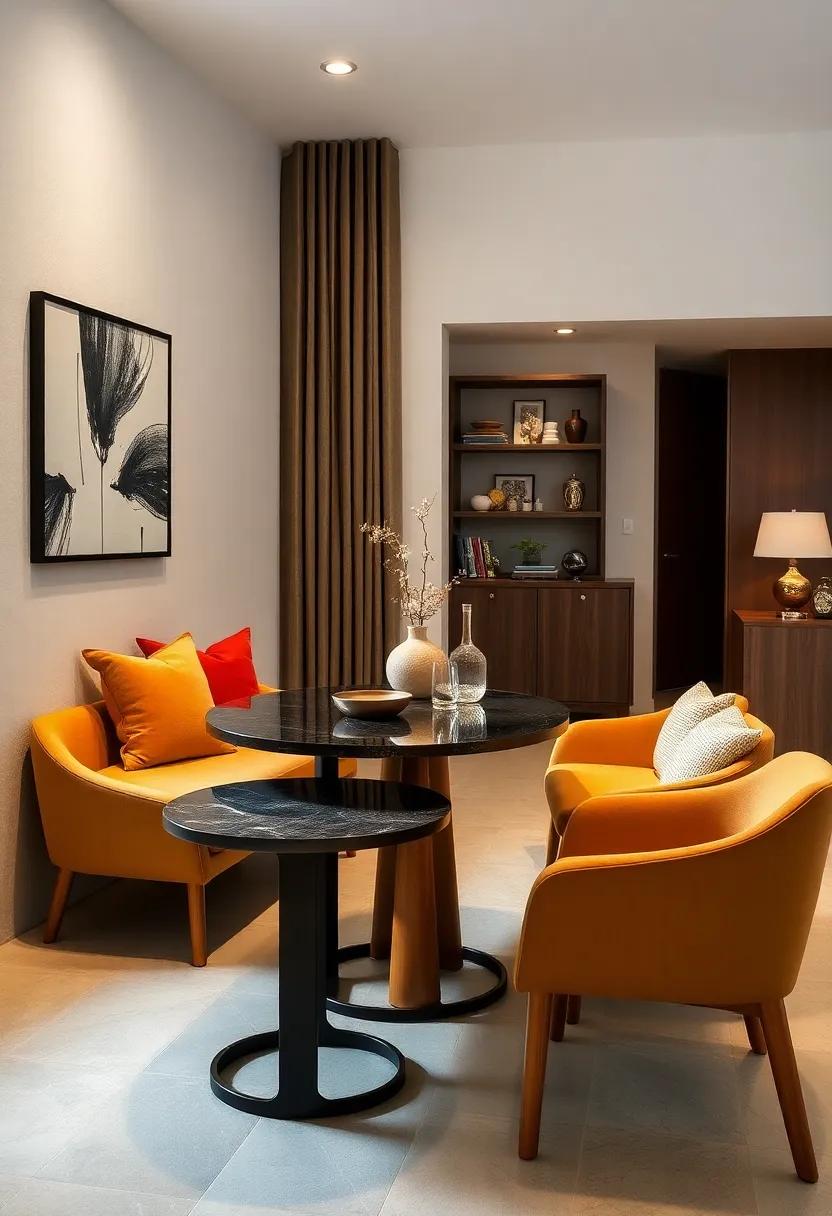 The Wall-Mounted Drop Leaf Table: Perfect for‌ tight corners,⁣ this innovative⁣ design‌ folds down flat against the wall when not in ⁣use, transforming any small space into a dining area in seconds