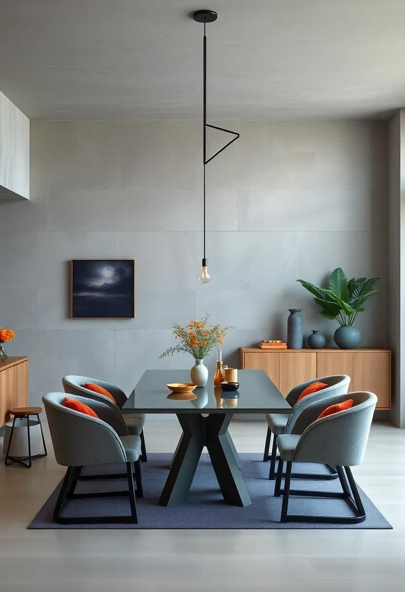 The Hanging Table Concept: For an ultra-minimalist ⁢look, this innovative design suspends from the ceiling and can be lowered for dining​ before being tucked ​away again