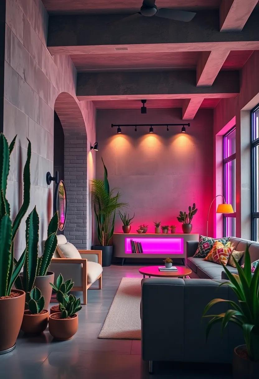 Daring Combinations of Cacti and Neon Accents in Futuristic Plant Display Concepts