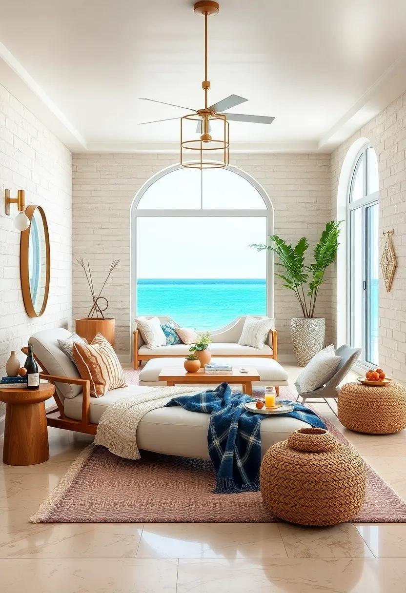 Coastal Breeze Visuals of Linen Chaise Lounges Paired with Nautical Decorative Elements