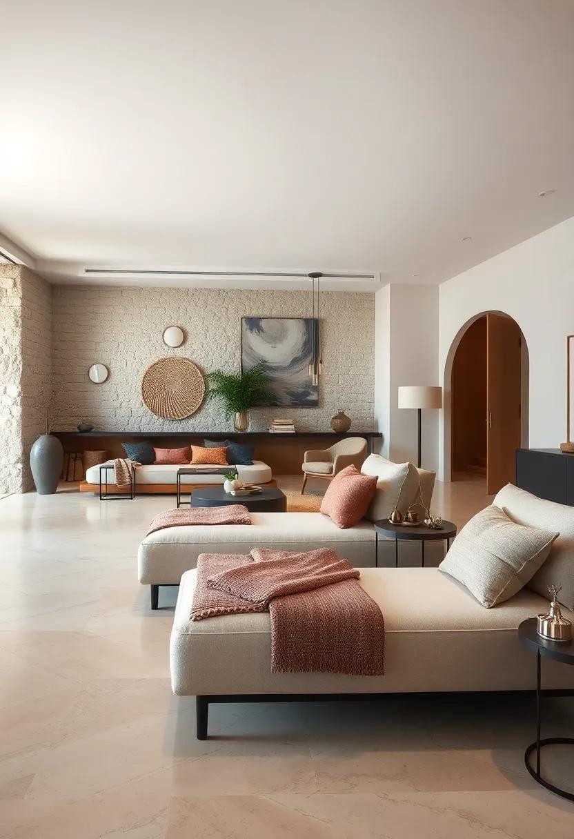 Sophisticated Neutral Palettes Combined with Textural Layers on Designer Chaise Lounges