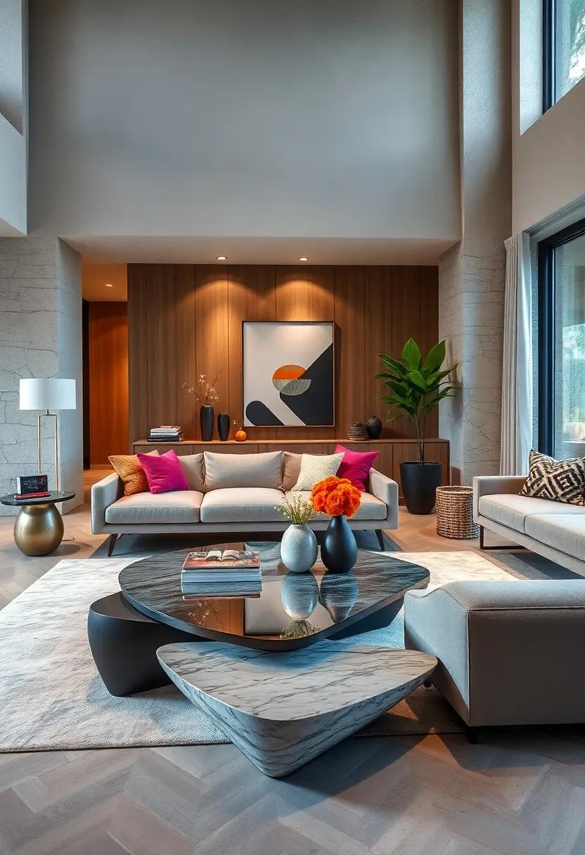 Bold Geometric Coffee Table Designs That Create Strong Visual Interest in Contemporary Spaces
