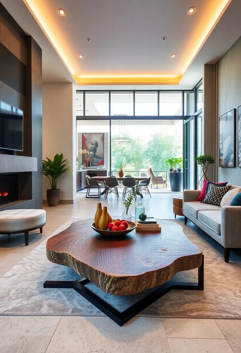 Industrial Style Coffee Tables Combining Raw Materials Like Steel and Reclaimed Wood for Urban Appeal