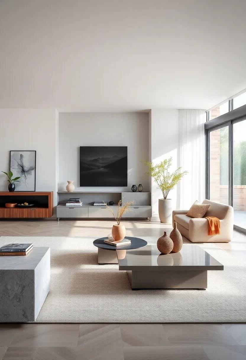 Low Profile Coffee Tables Focused on Minimal Footprint and Maximum Surface Area for Open Layouts