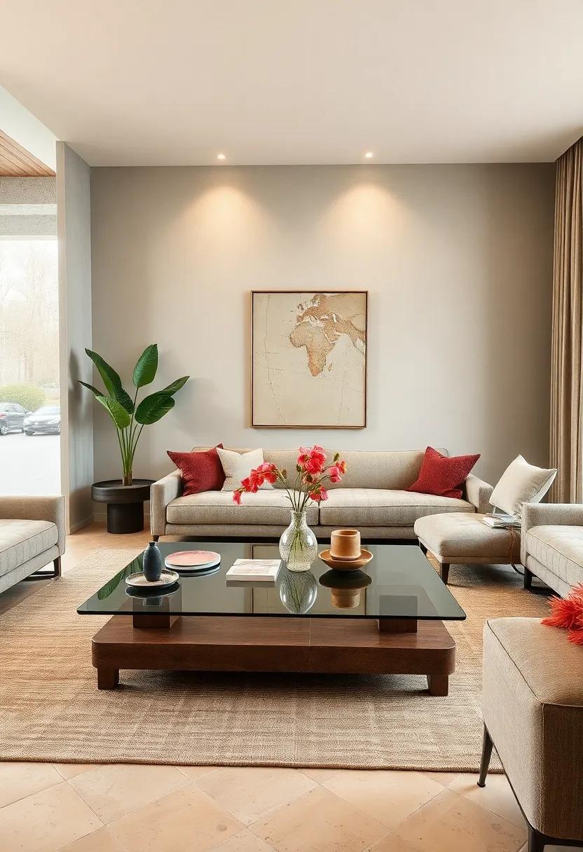 Minimalist Glass Coffee Tables Showcasing Sleek Lines and Transparency for an Airy Room Ambiance