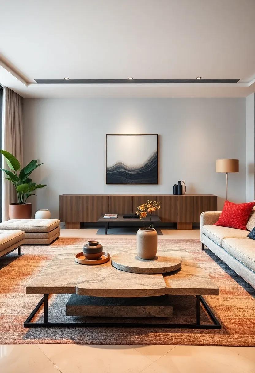 Nested Coffee Table Sets Maximizing Flexibility and Layered Depth for Dynamic Room Arrangements