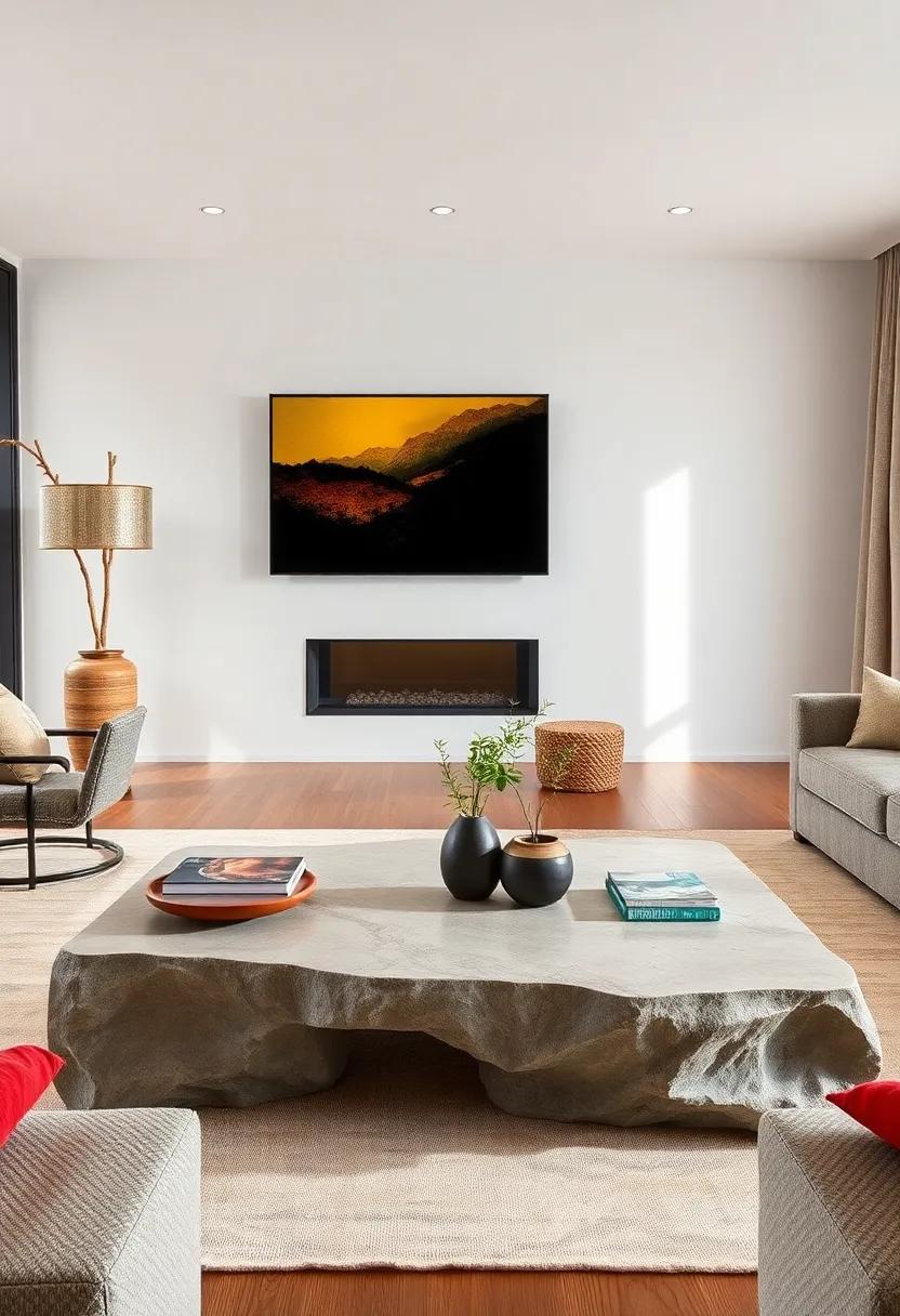 Textured Concrete Coffee Tables Offering Urban Ruggedness Balanced with Sleek Modern Styling