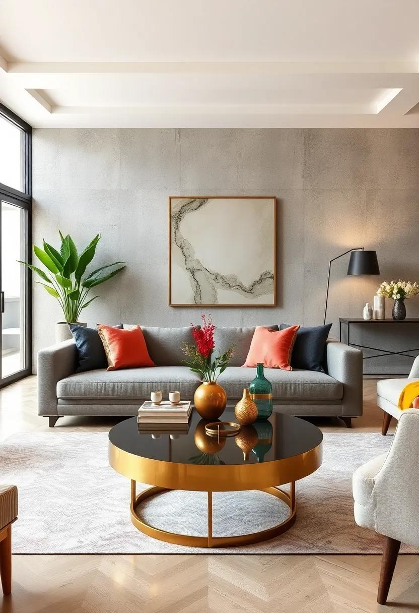 Vintage Brass Coffee Tables Showcasing Aged Patina and Timeless Elegance in Refined Settings