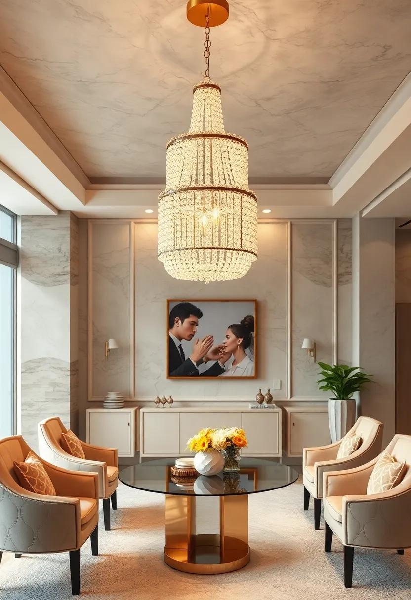 Refined Pearl and Beaded Embellishments Dotting a Classic Cylindrical Chandelier Radiating Grace