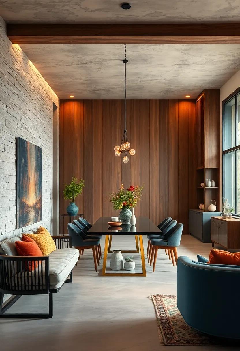 Blending Rustic Wood and Sleek Metals for a Balanced Dining Room Ambiance