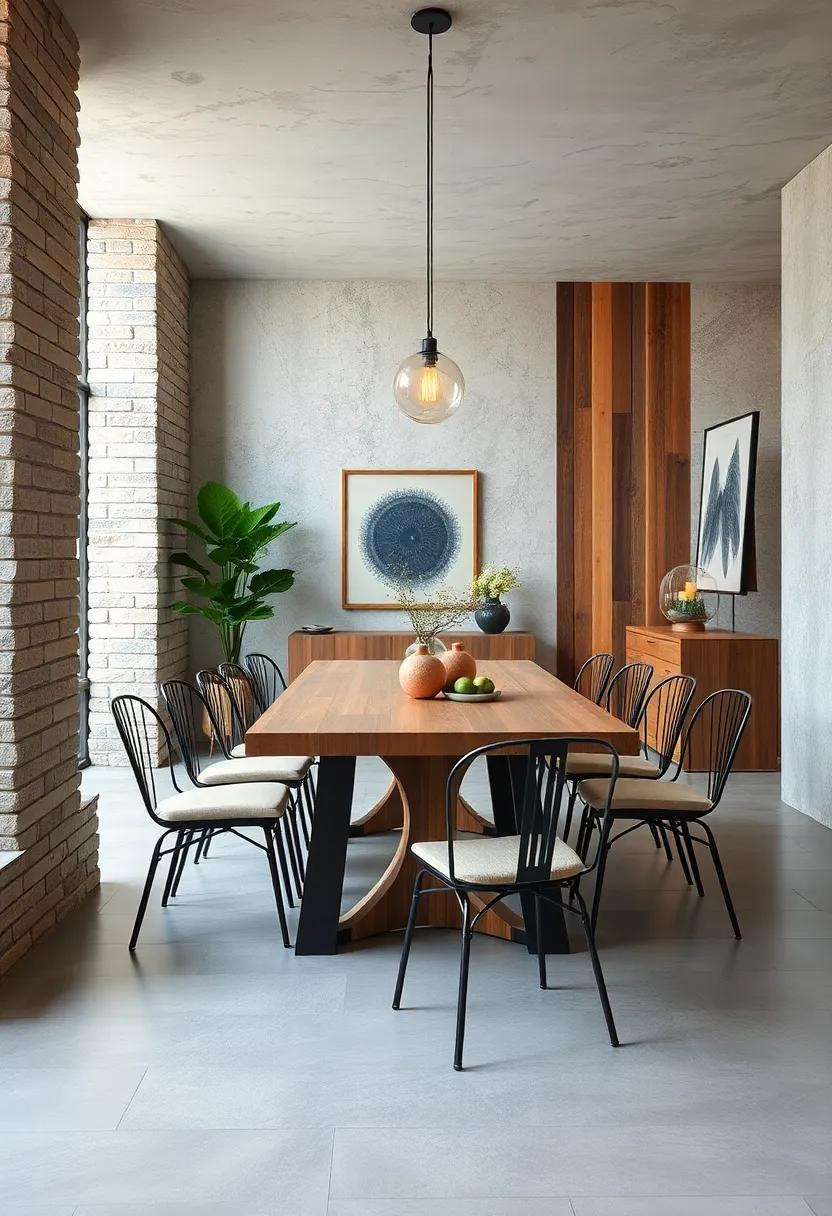 The Charm of Reclaimed Wood Meets Contemporary Metal Chairs in Dining Interiors
