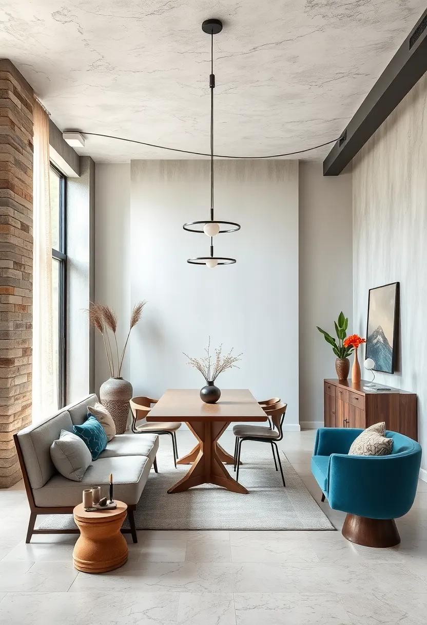 Layering Natural Fibers with Industrial Elements to Enrich Dining Room Atmosphere