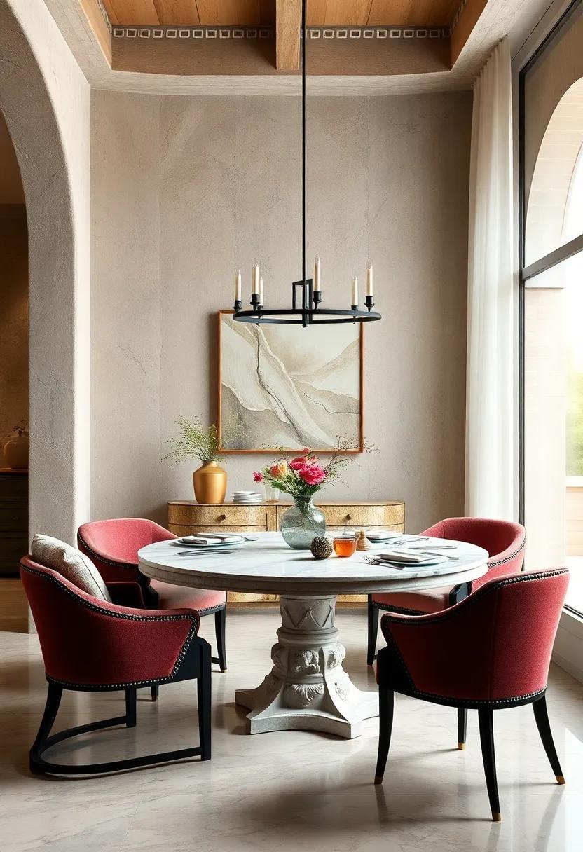 Vintage-Inspired Round Tables Featuring Intricate Carvings and Delicate Hand-Painted Finishes