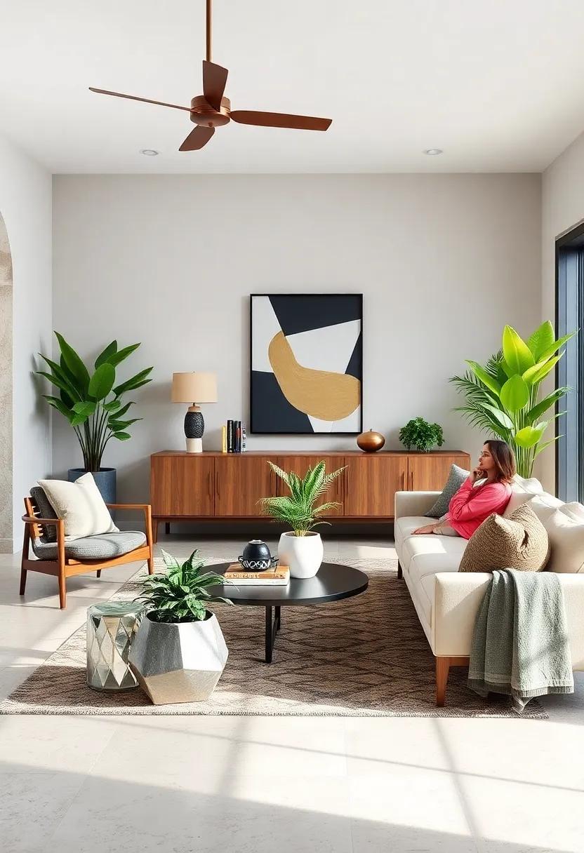 Bringing Nature Indoors with Geometric Planters Enhancing Eclectic Living Areas with Organic Shapes