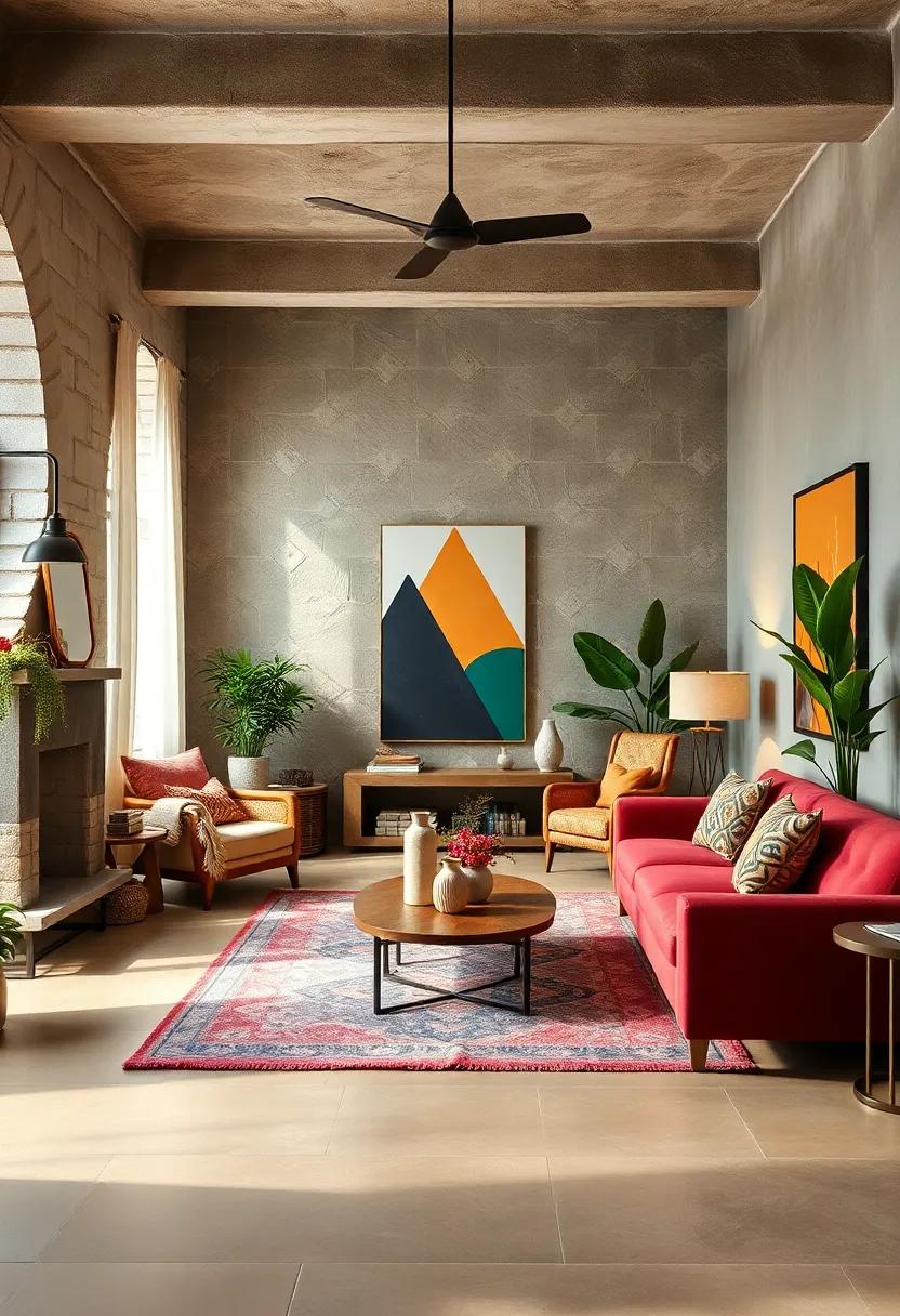 Combining Natural Materials with Bold Geometric Prints for an Earthy Yet Modern Eclectic Vibe