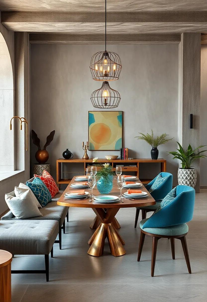 Creating Visual Rhythm in Eclectic Dining Spaces Using Repetitive Bold Geometric Tableware Patterns