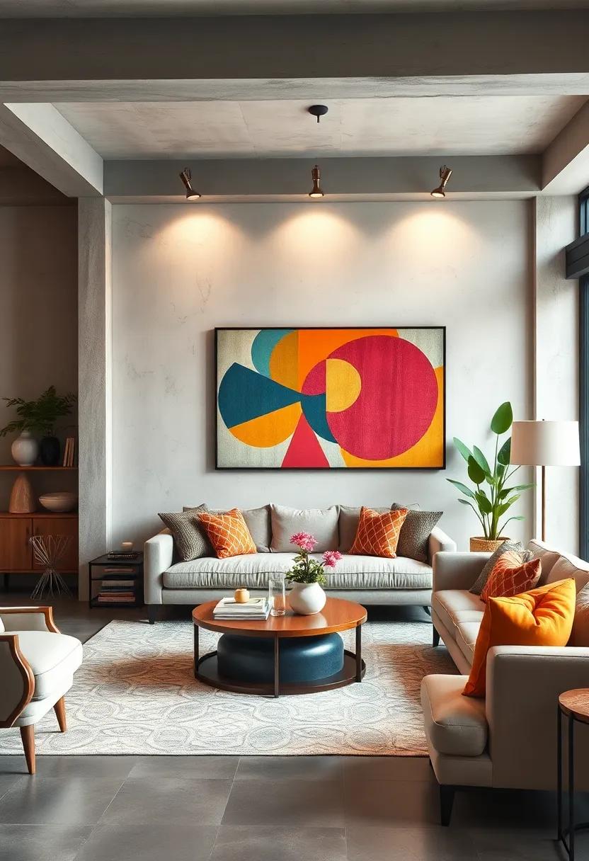 The Dynamic Fusion of Eclectic Decor with Vibrant Geometric Wall Art Bringing Energy to Any Room