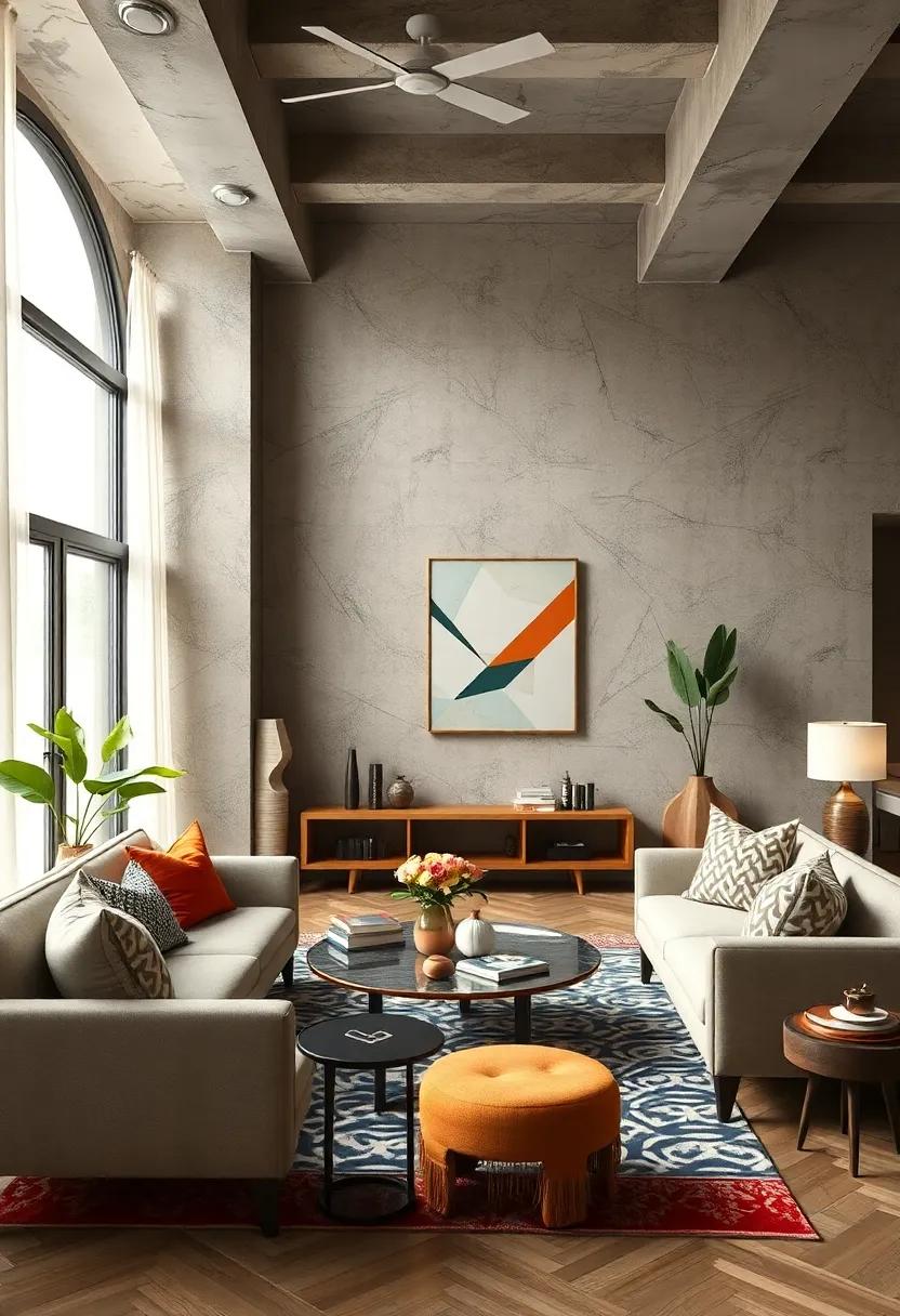 Dynamic Dance of Angles and Curves: Balancing Geometric Patterns with Fluid Eclectic Decor Motifs