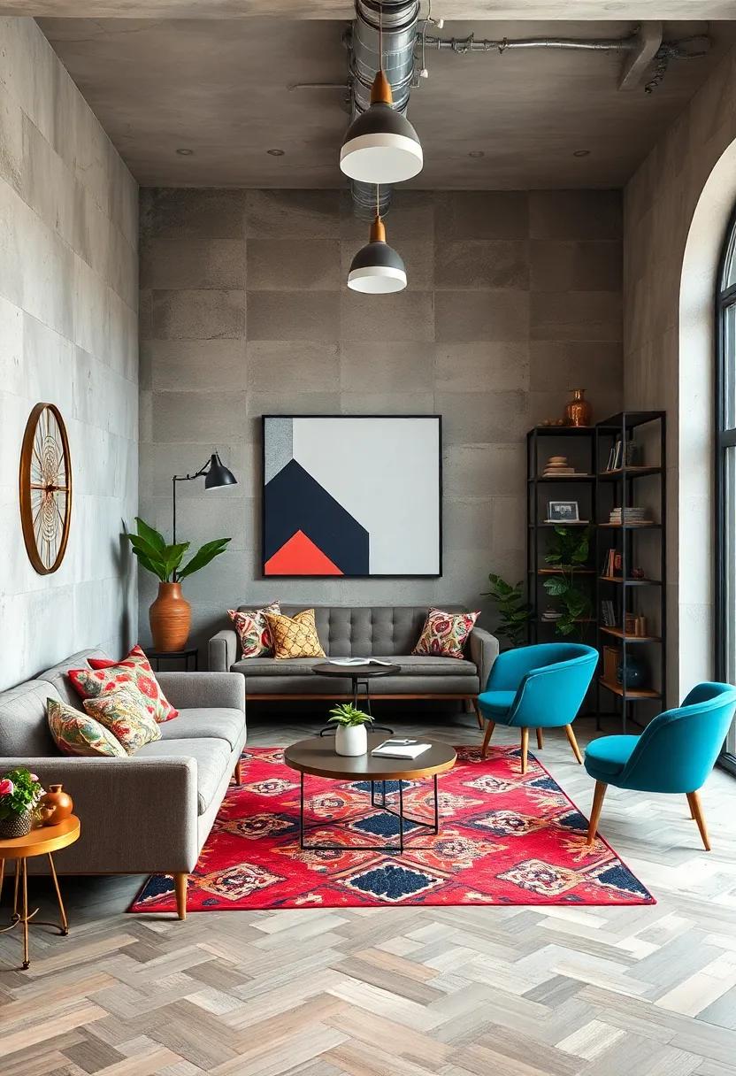 Integrating Bold Geometric Motifs into Eclectic Workspace Designs for Creativity and Focus