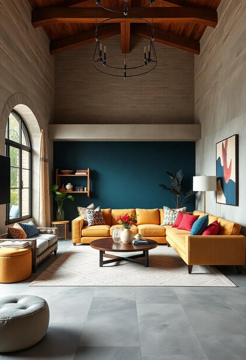 Unexpected Color Combos Brought to Life Through Eclectic Upholstery and Decorative Accents