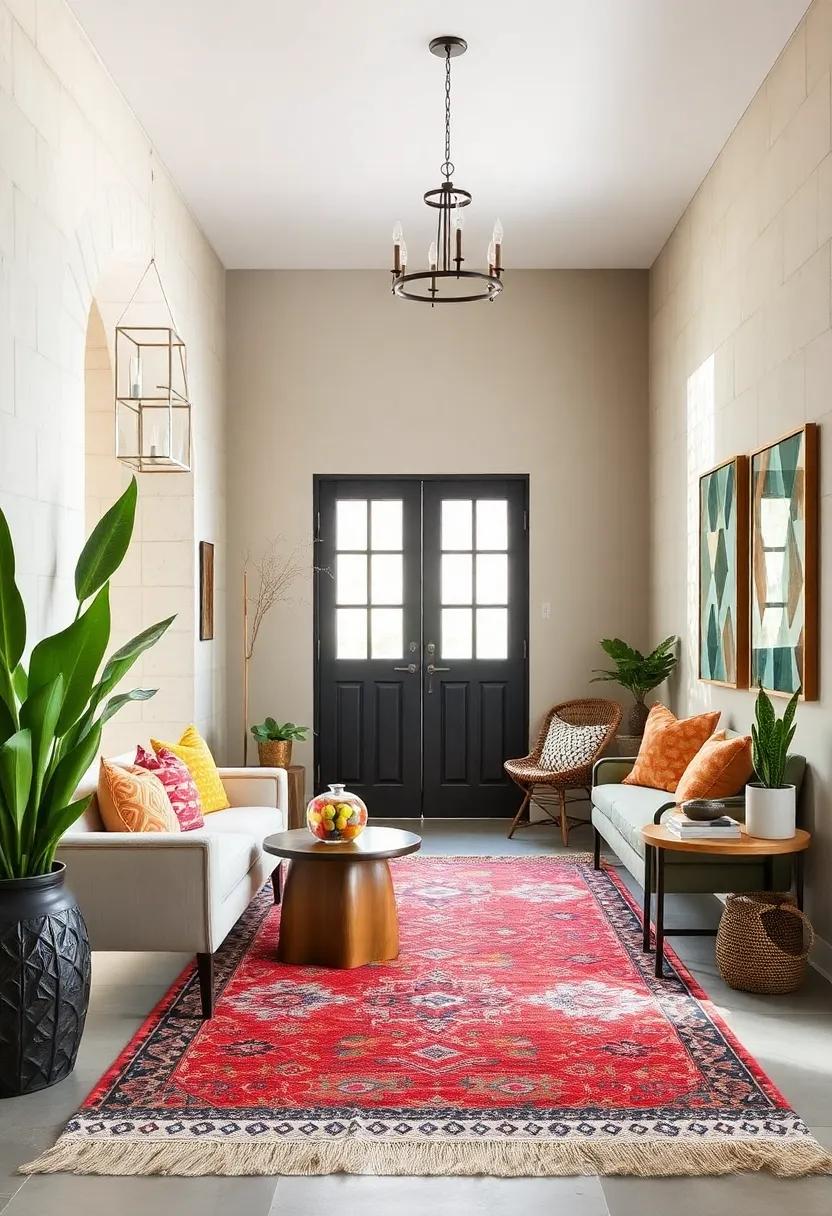 Bohemian Vibes Infused Through Handwoven Statement Rugs In Chic Entryways