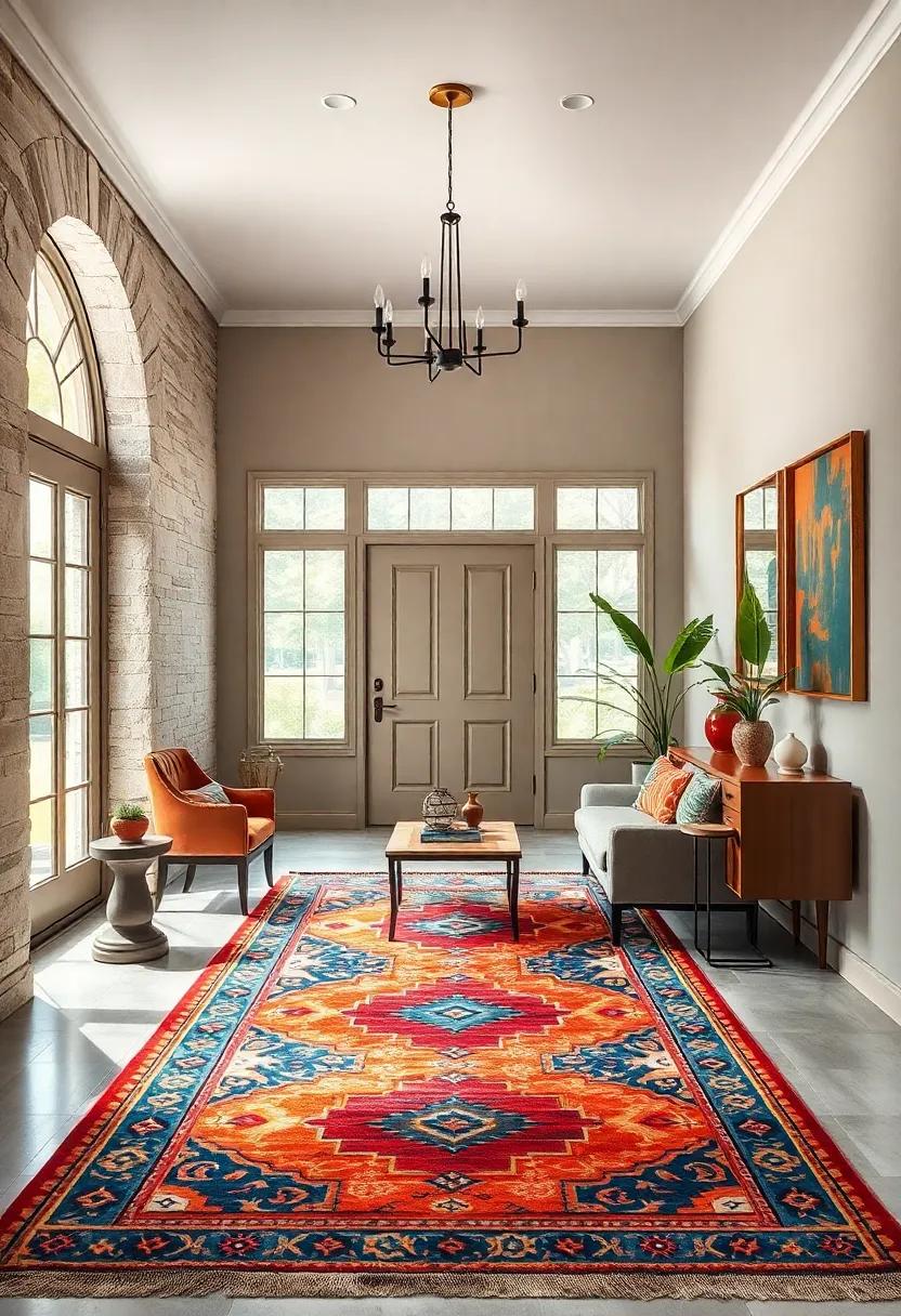 Statement Rugs Featuring Cultural Motifs That Celebrate Global Influences In Entryways