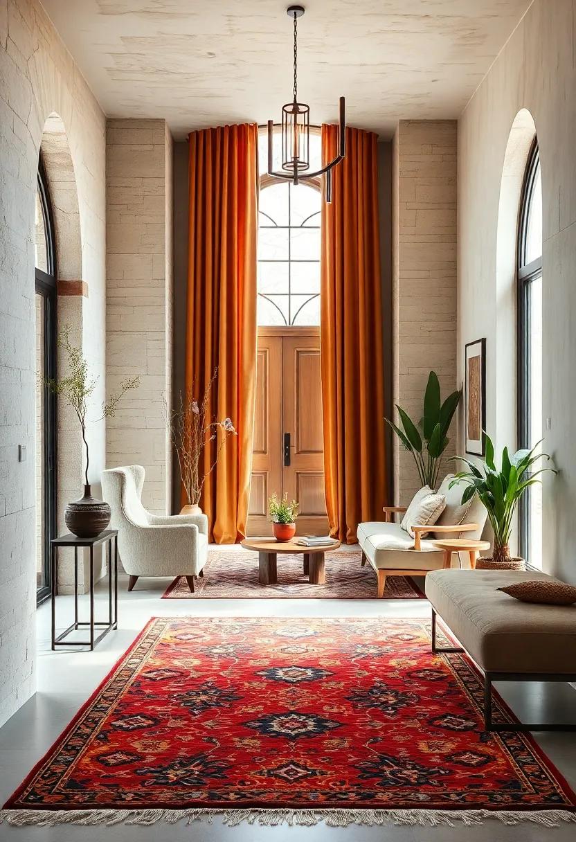Unexpected Rug Shapes And Their Impact On Eclectic Entryway Ambiance