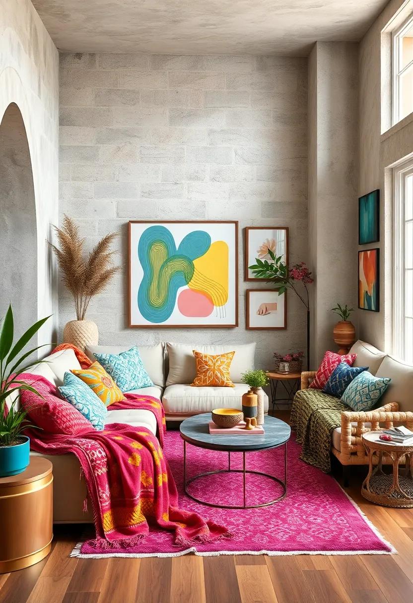 Whimsical Corners Where Vibrant Throw Blankets Meet Eclectic Art Prints and Unique Collectibles