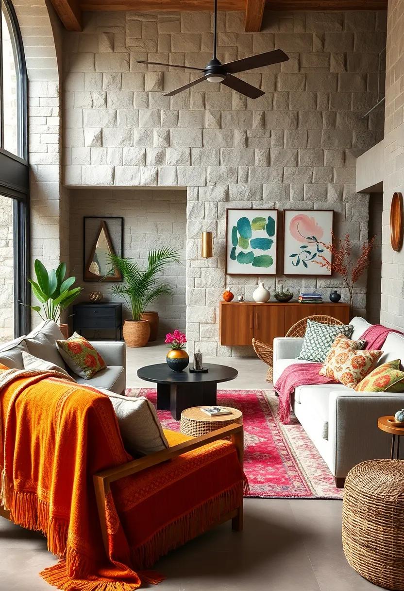 Artisan Crafted Throw Blankets Adding Character and Depth to Eclectic Sofas and Lounge Chairs