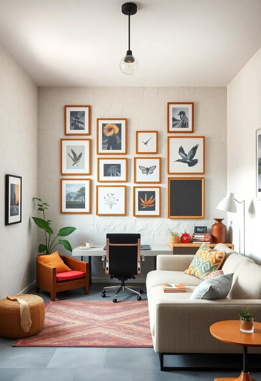 Irregular Gallery Grids with Varied Frame Sizes and Shapes to Create a Spontaneous Yet Thoughtful Composition