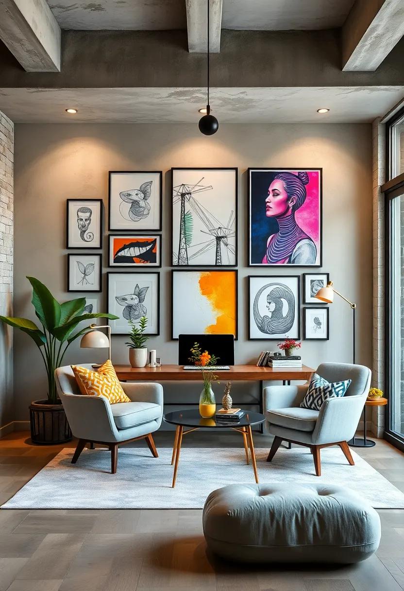 Dynamic Juxtaposition of Monochrome Sketches With Colorful Digital Art Forms to Energize Productivity