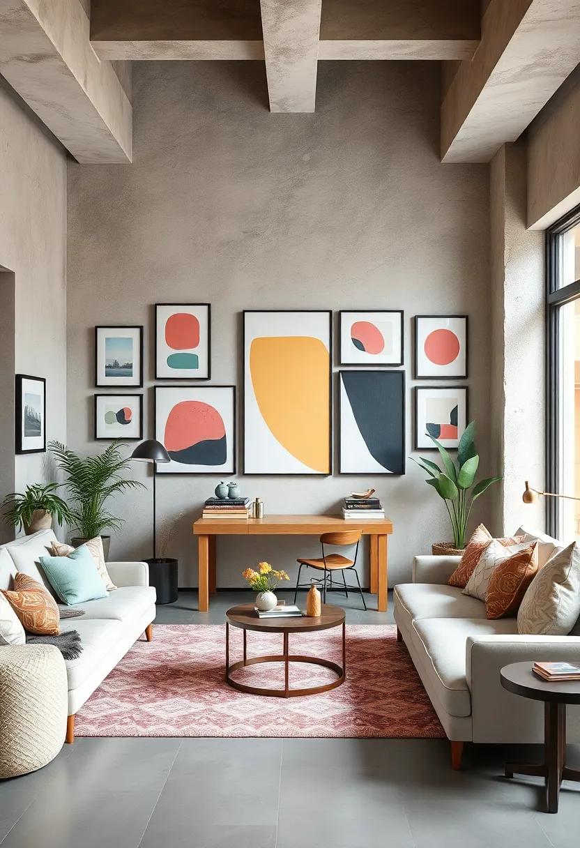 Serene Pastel Palettes Blended with Bold Abstract Shapes to Inspire Calm and Focus in Work Environments