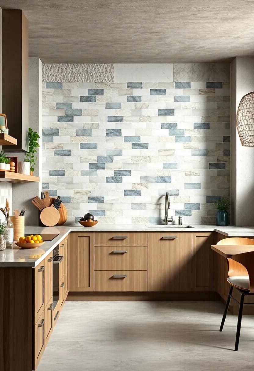 Artisan Hand-Glazed Tiles Adding Depth And Character To A Contemporary Eclectic Kitchen Design