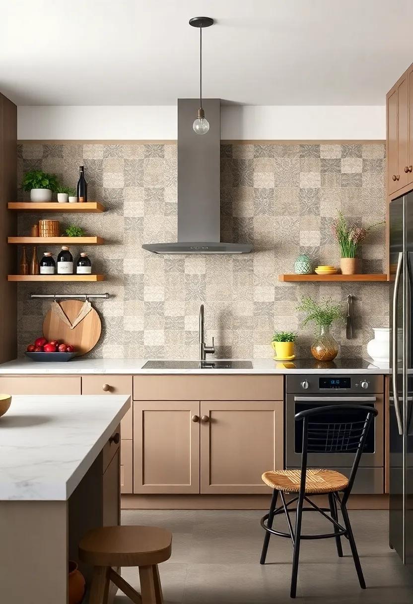 Eclectic Kitchen Backsplash Ideas Blending Vintage Tiles and Modern Geometric Patterns For Unique Charm
