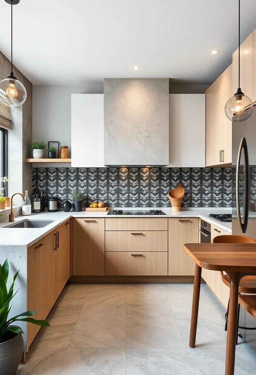 Graphic Black And White Tiles Creating Strong Visual Contrast In Eclectic Kitchen Spaces